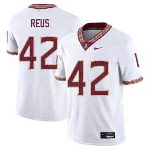 Men Brunno Reus White Florida State Seminoles #42 University Jerseys 173587-946