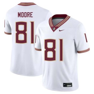 Men Elijah Moore White Florida State #81 2025 Jersey 477661-801