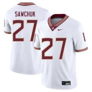 Men Gavin Sawchuk White Noles #27 NCAA Jerseys 851494-550