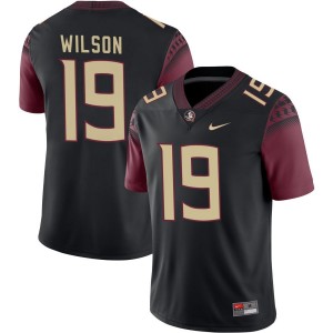Men Jerry Wilson Black Seminoles #19 Replica Jersey 118994-122
