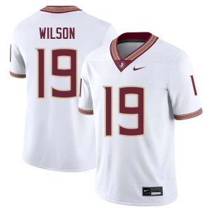 Men Jerry Wilson White FSU Seminoles #19 Replica Jersey 190586-485