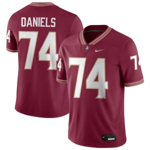 Men Jonathan Daniels Garnet FSU #74 NCAA Jerseys 958458-263