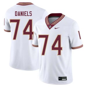 Men Jonathan Daniels White Noles #74 High School Jerseys 345340-515