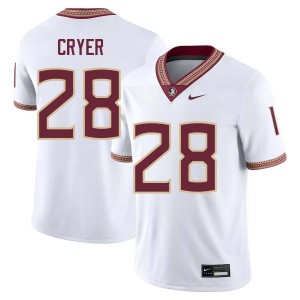 Men Justin Cryer White FSU #28 Limited Jersey 211705-173