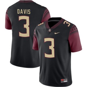 Men Kam Davis Black Seminoles #3 2025 Jersey 286734-670