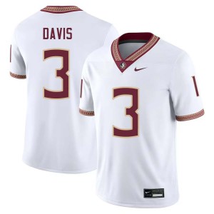 Men Kam Davis White FSU Seminoles #3 High School Jerseys 257295-724