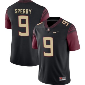 Men Kevin Sperry Black Florida State #9 Stitched Jersey 134574-122