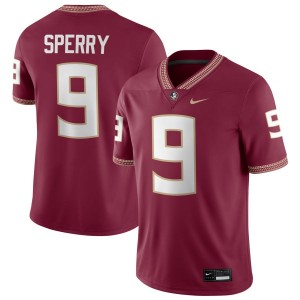 Men Kevin Sperry Garnet FSU Seminoles #9 Official Jerseys 425372-426