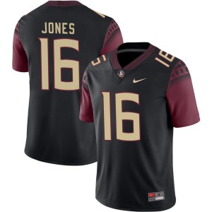 Men Quindarrius Jones Black Noles #16 Player Jersey 985361-480