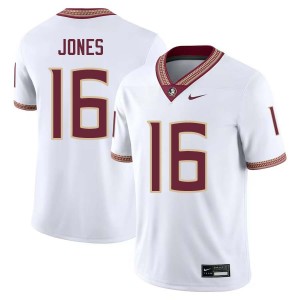 Men Quindarrius Jones White Florida State Seminoles #16 Game Jersey 130348-247
