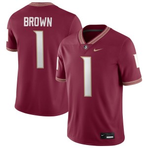 Men Shyheim Brown Garnet Florida State #1 2025 Jersey 175993-826