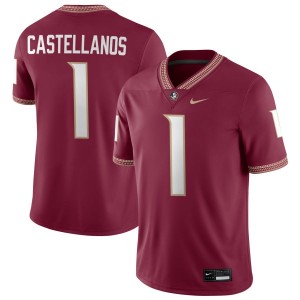 Men Tommy Castellanos Garnet Noles #1 Limited Jerseys 946786-203