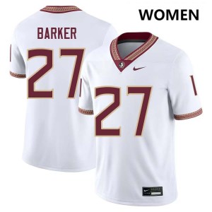 Women Ashlynd Barker White FSU Seminoles #27 Replica Jersey 539979-464