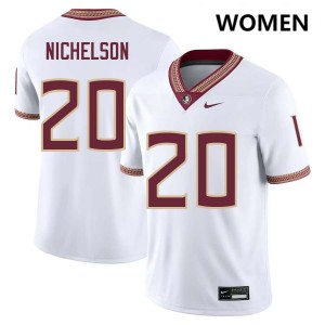 Women Blake Nichelson White Seminoles #20 Limited Jersey 198889-300