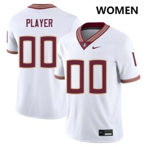 Women Custom White Florida State #00 Official Jerseys 273631-837