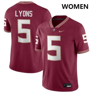 Women Daniel Lyons Garnet Noles #5 Limited Jersey 178692-140