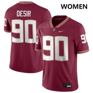 Women Darryll Desir Garnet Florida State #90 Player Jerseys 456622-972