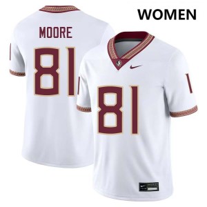 Women Elijah Moore White FSU Seminoles #81 High School Jersey 868261-226