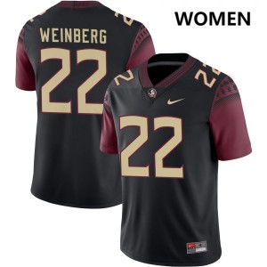 Women Jake Weinberg Black FSU Seminoles #22 High School Jerseys 797537-243