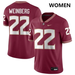 Women Jake Weinberg Garnet Seminoles #22 Replica Jersey 343832-958