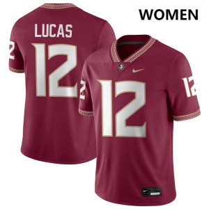 Women Jaylin Lucas Garnet Florida State Seminoles #12 High School Jerseys 321257-979