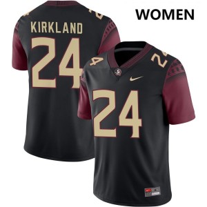 Women K.J. Kirkland Black Florida State Seminoles #24 NCAA Jersey 189994-839