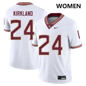 Women K.J. Kirkland White Florida State Seminoles #24 2025 Jersey 379212-150