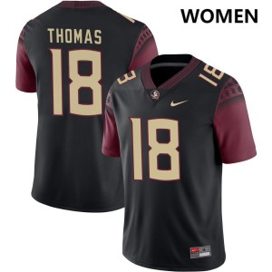 Women Landen Thomas Black Florida State #18 NCAA Jersey 677675-934