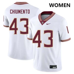 Women Mac Chiumento White Florida State Seminoles #43 Embroidery Jersey 126215-920