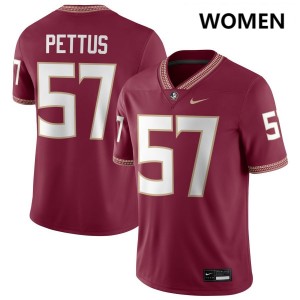 Women Micah Pettus Garnet FSU #57 University Jerseys 989387-848