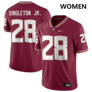 Women Samuel Singleton Jr. Garnet Florida State #28 Game Jerseys 766051-540