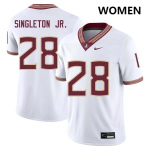 Women Samuel Singleton Jr. White Seminoles #28 Alumni Jersey 697066-139