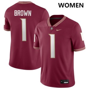 Women Shyheim Brown Garnet FSU Seminoles #1 Limited Jersey 848887-683