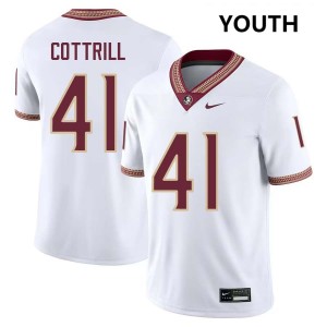 Youth AJ Cottrill White Florida State #41 Embroidery Jerseys 439866-996