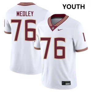 Youth Adrian Medley White Seminoles #76 Game Jerseys 966894-161