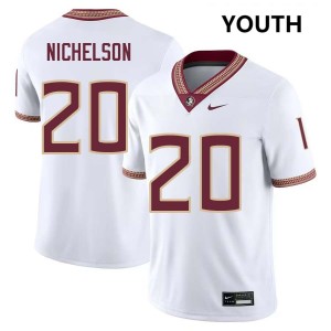 Youth Blake Nichelson White FSU #20 2025-26 Jerseys 909842-743