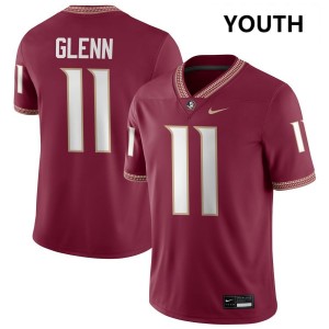 Youth Brock Glenn Garnet Seminoles #11 Game Jersey 212051-640