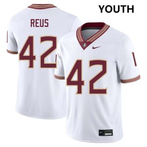 Youth Brunno Reus White FSU Seminoles #42 Player Jerseys 425730-974