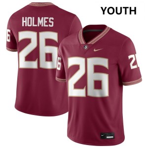 Youth Caziah Holmes Garnet Noles #26 NCAA Jerseys 278875-905