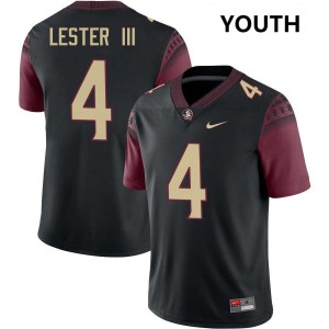 Youth Charles Lester III Black Seminoles #4 Official Jerseys 667037-748