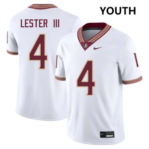 Youth Charles Lester III White Florida State #4 Official Jerseys 948504-820