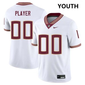 Youth Custom White FSU #00 High School Jersey 782909-925