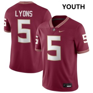 Youth Daniel Lyons Garnet Florida State Seminoles #5 Stitched Jersey 419423-410