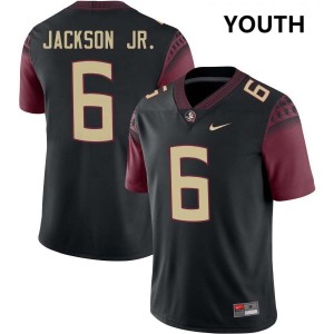 Youth Darrell Jackson Jr. Black FSU Seminoles #6 Embroidery Jerseys 254917-719