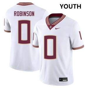 Youth Duce Robinson White FSU #0 Replica Jersey 179949-313