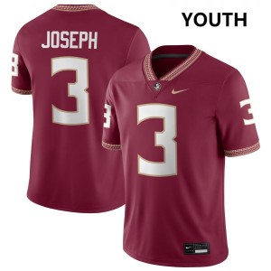 Youth Edwin Joseph Garnet FSU #3 Official Jerseys 936272-629