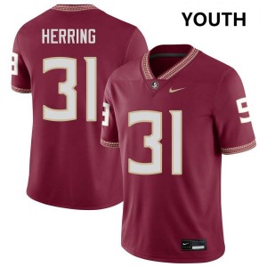 Youth Elijah Herring Garnet Florida State #31 Game Jerseys 737253-679
