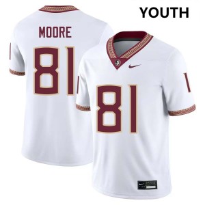 Youth Elijah Moore White Noles #81 High School Jersey 768149-511
