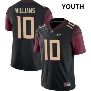Youth James Williams Black Florida State #10 NCAA Jerseys 133424-533