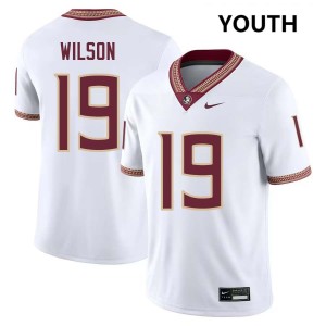 Youth Jerry Wilson White Noles #19 2025 Jersey 250922-962